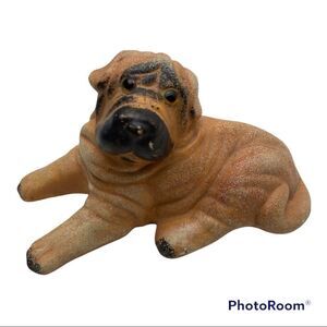 Vintage Hand Painted Ceramic Adorable Wrinkly Dog